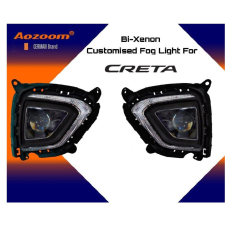 Carsutra CS 03 | 3 Inches Universal LED Fog Light With Projector Module With DRL For Creta 2018 | Power Low Beam 30W,High Beam 46W | OE Finish Carsutra CS 03 | 3 Inches Universal LED Fog Light With Projector Module With DRL For Creta 2018 | Power Low Beam 30W,High Beam 46W | OE Finish