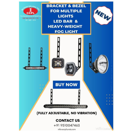 CS 24 | Universal Metal Bracket for Auxilary, Foglights and LED Bar| Fully Flexible and Adjustable Bracket CS 24 | Universal Metal Bracket for Auxilary, Foglights and LED Bar| Fully Flexible and Adjustable Bracket