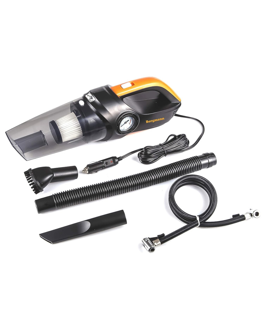 Bergmann Cyclonic 2in1 Tyre Inflator BVT120A Car Vacuum Cleaner  | Black, Gold