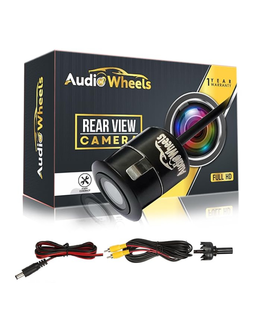 Audio Wheels AHD 720P Car Backup Camera - 150° Wide Angle, IP68 Waterproof and Night-Vision Compatible with Car Android Monitors - Enhance Your Driving Safety