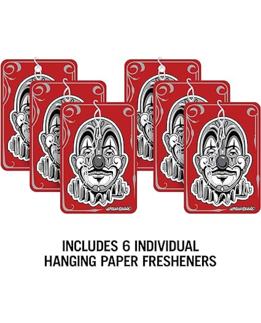 Turtle Wax X Mister Cartoon Air Fresh Odor Neutralizing Hanging Paper Air Freshener, Long Lasting, for Car And Home, Clown Town Fragrance | Pack of 3