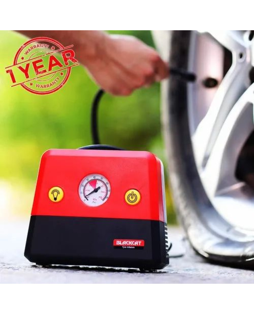 Blackcat Compact Portable Tyre Inflator Air Pump With Led Torch For Cars Bikes Liliput-X