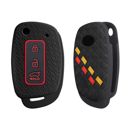 Keycare DE Series Silicon Key Cover DE10 Compatible for Creta, i20 2020, i20 Elite, i20 Active, Grand i10, Aura, Xcent 19 Onwards, Venue 3 Button flip Key | Black Keycare DE Series Silicon Key Cover DE10 Compatible for Creta, i20 2020, i20 Elite, i20 Active, Grand i10, Aura, Xcent 19 Onwards, Venue 3 Button flip Key | Black