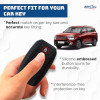 Keycare DE Series Silicon Key Cover DE61 fit Compatible for Sonet, Carens, Seltos 2020 4 Button Smart Key | Push Button Start Models, Compare Key Shape and Buttons Before Ordering | Black