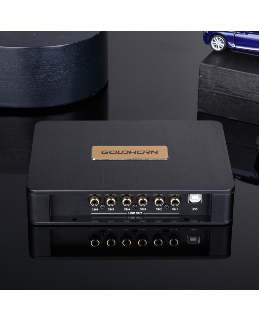 Goldhorn DSPA 406 – 6-Channel DSP Amplifier with 4×65W Class AB Power, Bluetooth 5.0 & Voltage Build-Up Technology