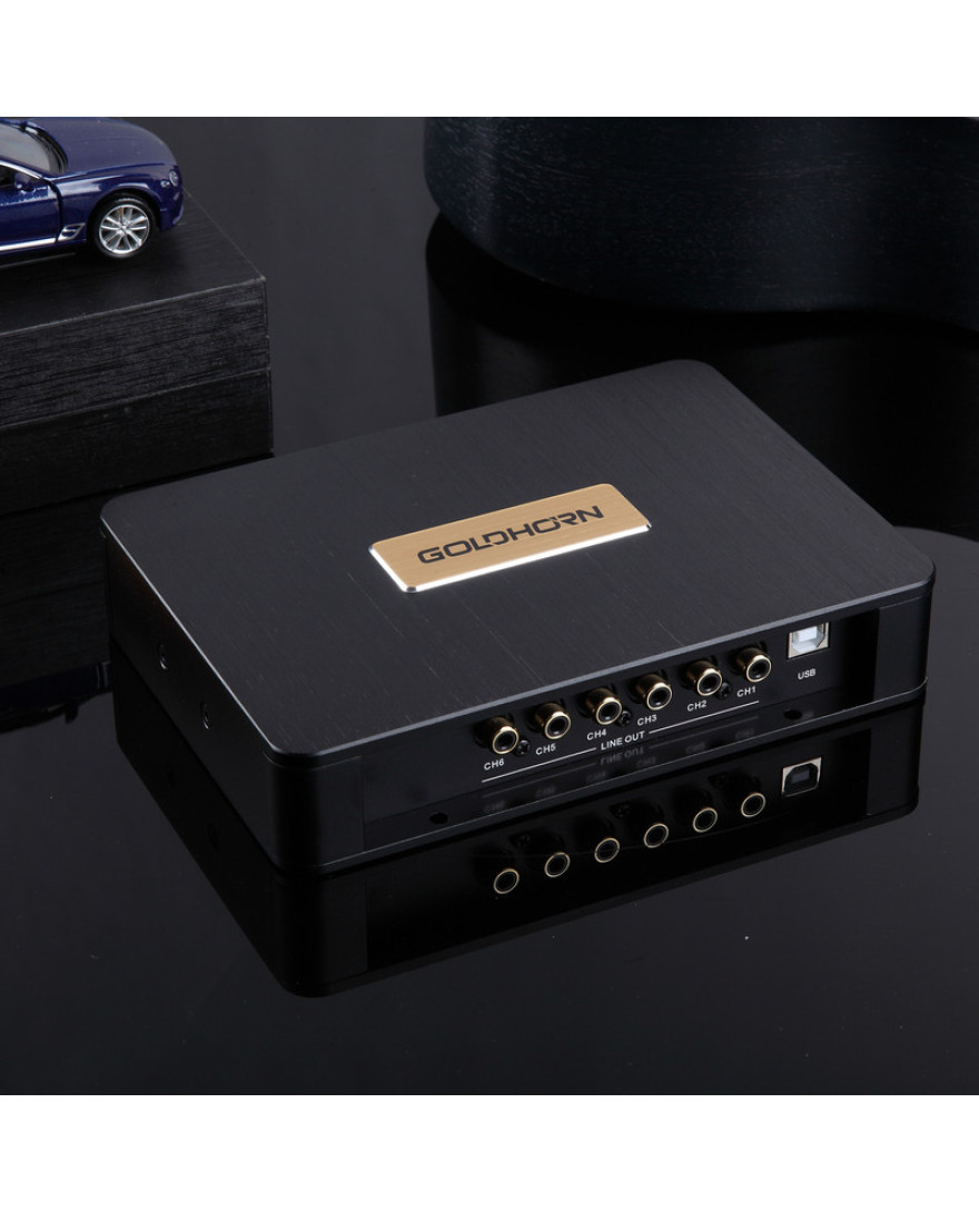 Goldhorn DSPA 406 – 6-Channel DSP Amplifier with 4×65W Class AB Power, Bluetooth 5.0 & Voltage Build-Up Technology