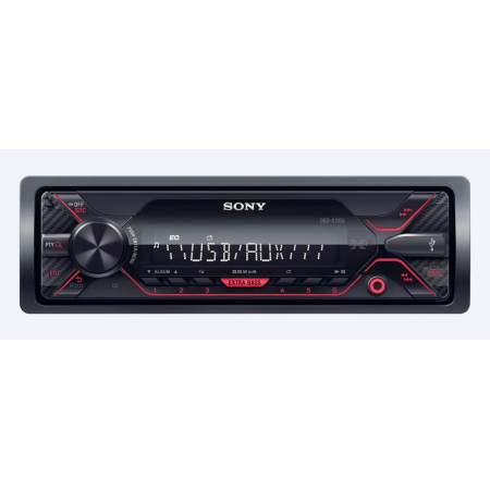 Sony Car Stereo DSX A110U USB Auxiliary Digital Media Receiver with USB, AUX, FM | Black | Pre Out 1 x 2V, Output Power 55W x 4, 10 Band Equalizer