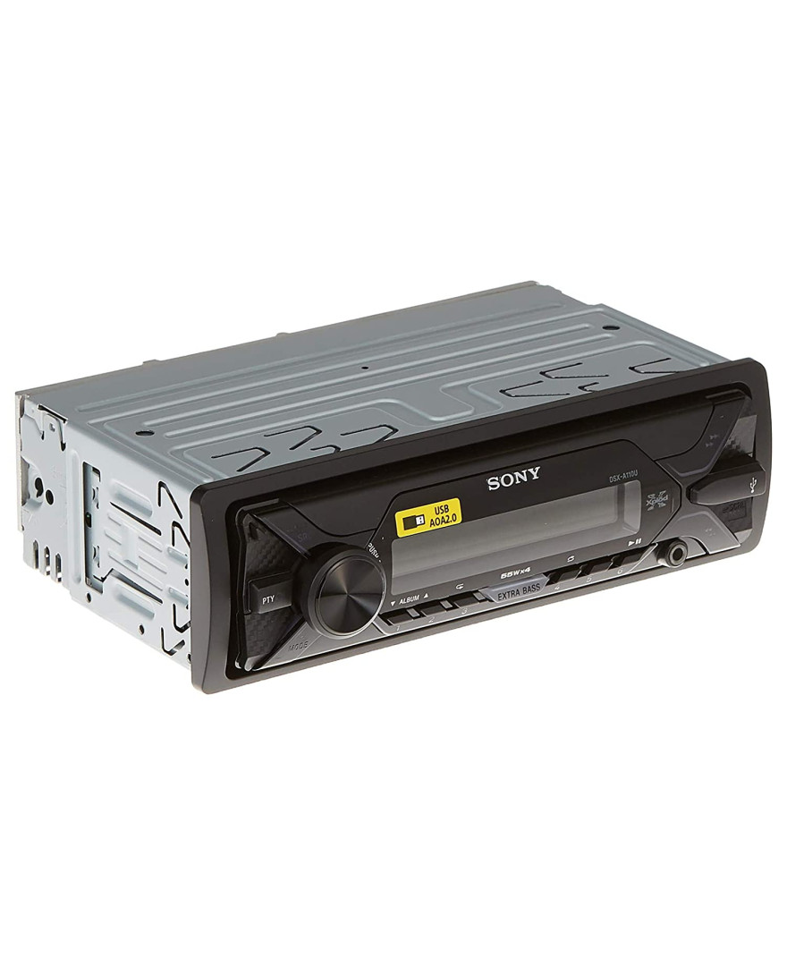 Sony Car Stereo DSX A110U USB Auxiliary Digital Media Receiver with USB, AUX, FM | Black | Pre Out 1 x 2V, Output Power 55W x 4, 10 Band Equalizer