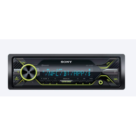 Sony Car Stereo DSX A416BT Digital Media Receiver with NFC, Bluetooth, USB, AUX, FM | Black | PRE Out 3 x 2V, Output Power 55W x 4, 10 Band Equalizer, Variable Colour Key Illumination