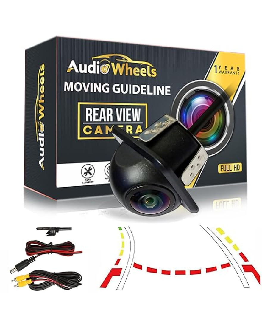 Audio Wheels Dome Fisheye Lens Vehicle Backup Waterproof and Night Vision Car Camera Only Work with Android Monitors Head Units Supporting for AHD720-25fps Frame