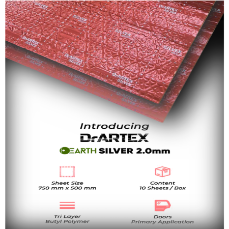 Dr Artex Earth Silver Series | 2.00 MM|  750 X 500 MM Car Damping Sheets