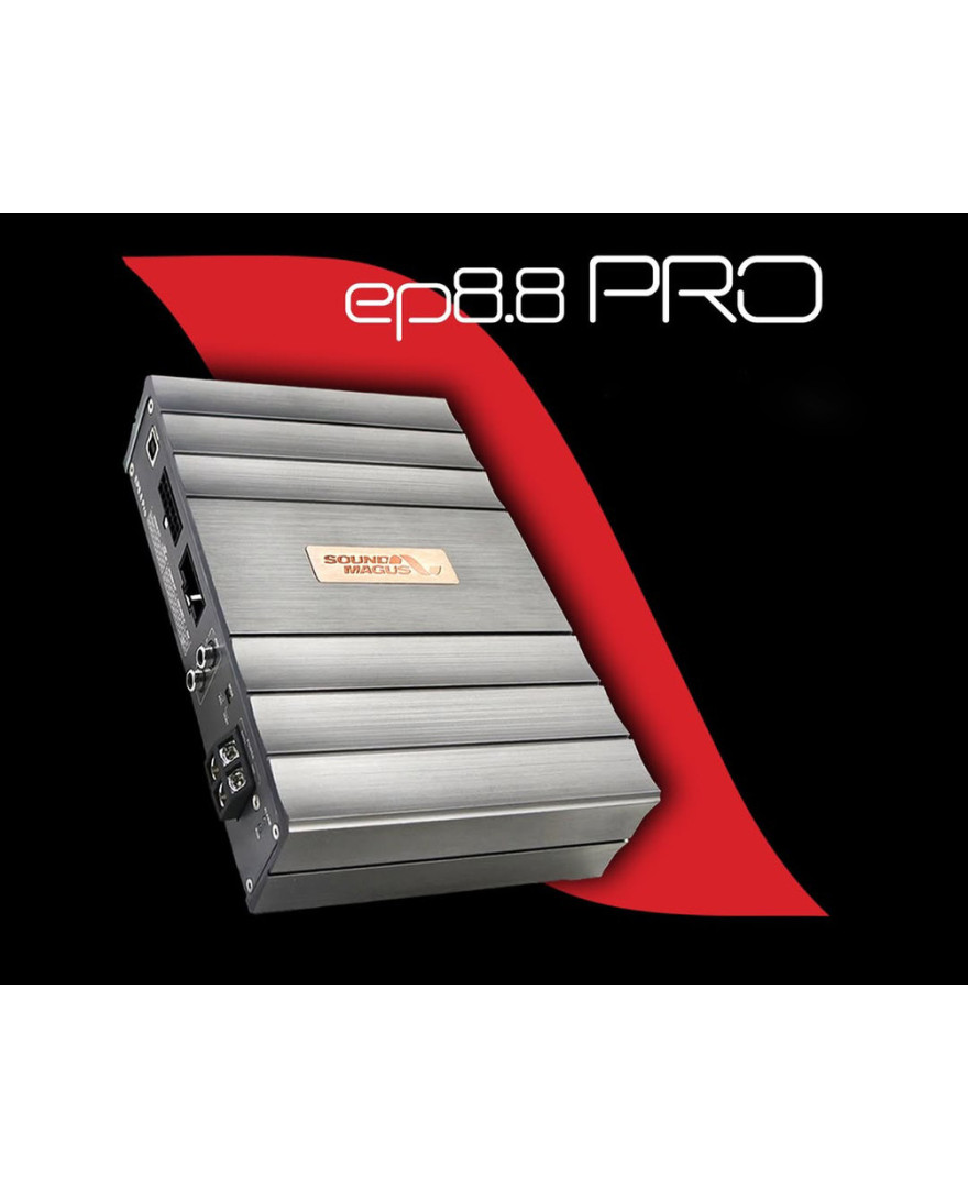 Sound Magus EP8.8PRO – 8-Channel DSP Amplifier with Built-in 4x50W RMS Class D Power, Premium Digital Signal Processing, and Subwoofer Control
