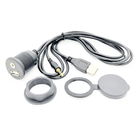 Global Byte USB-AUX Extention Cable OEM type fitting | Round | EXT-01USB-AUX Global Byte USB-AUX Extention Cable OEM type fitting | Round | EXT-01USB-AUX