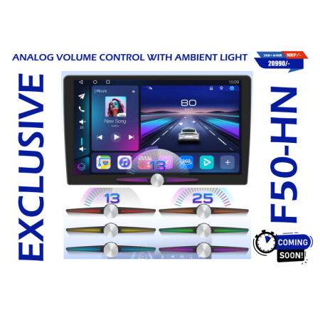CASKA F50HN With Android 10 ANALOG VOLUME CONTROL KNOB WITH AMBIENT LIGHT | 2+64GB | WiFi5 2.4G &5G| Car Radio Player with Carplay Android Auto 9/10inch Car Multimedia Player