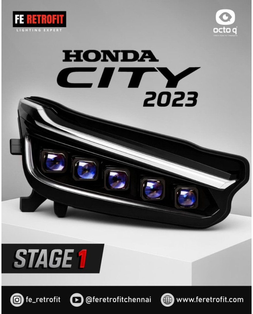 FE-RETROFIT OCTOQ HONDA CITY 2022 NEW 5X5 1.8 inch + 1.6 inch