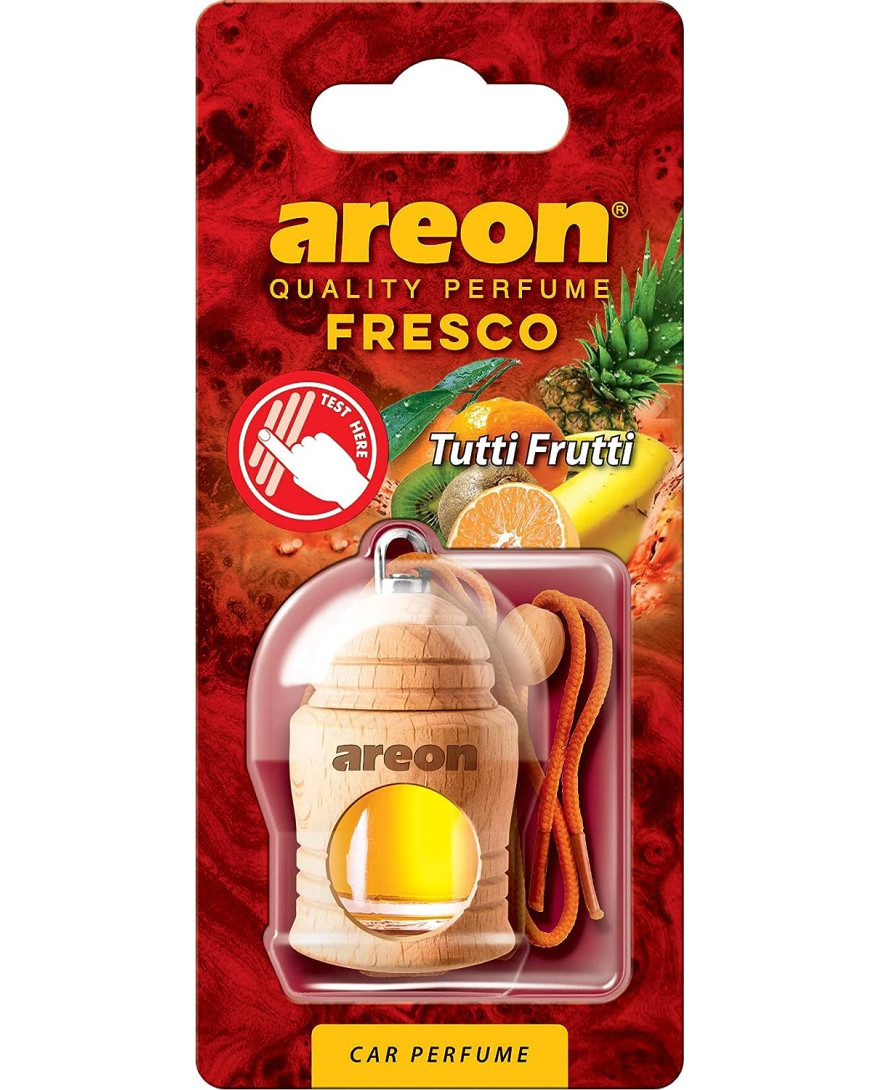 AREON Fresco Tutti Frutti, Car Air Freshener, Room Freshener | Long Lasting Fragrance Oil, Air Freshener for Office and Home