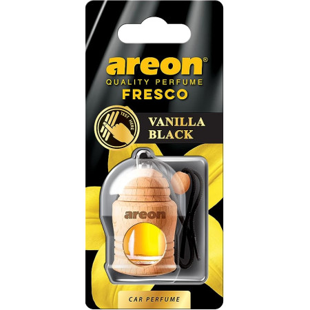 Areon Fresco Vanilla Black, Car Air Freshener, Room Freshener | Long Lasting Fragrance | 4ml | FRTN31