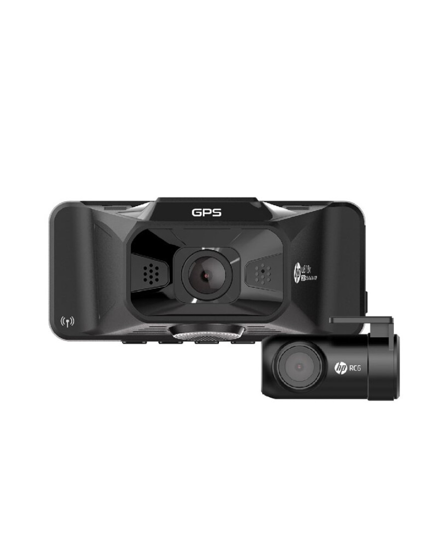HP DASHCAM U818X (ULTRA HIGH DEFINITION 2K RECORDING WITH 5MP SONY'S STARVIS SENSOR, INCLUDES FRONT AND REAR CAM RC6 1080P RECORDING)
