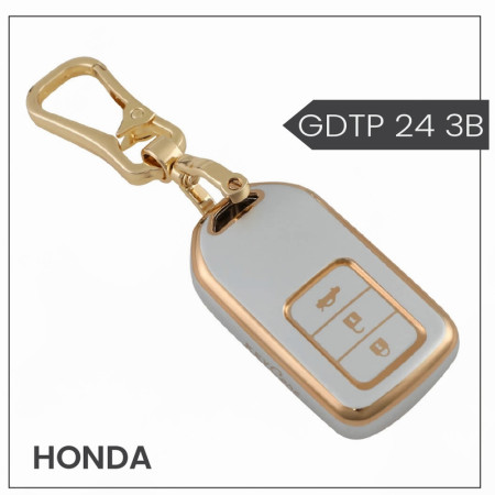 keycare Gold dust TPU key cover for City, Civic, Jazz, Brio, Amaze, Cr-v, Wr-v, Br-v, Mobilio 3B Smart Key | GDTP 24_3B keycare Gold dust TPU key cover for City, Civic, Jazz, Brio, Amaze, Cr-v, Wr-v, Br-v, Mobilio 3B Smart Key | GDTP 24_3B