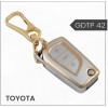 keycare Gold Dust TPU key cover And keychain for Innova Crysta, Corolla Altis 3 button flip key | GDTP 42