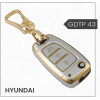 keycare Gold Dust TPU Key Cover And Key Chain for i20, Kona, Verna 2018 Onwards 3 Button Flip Key | GDTP 43