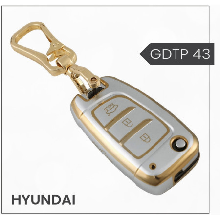 keycare Gold Dust TPU Key Cover And Key Chain for i20, Kona, Verna 2018 Onwards 3 Button Flip Key | GDTP 43 keycare Gold Dust TPU Key Cover And Key Chain for i20, Kona, Verna 2018 Onwards 3 Button Flip Key | GDTP 43