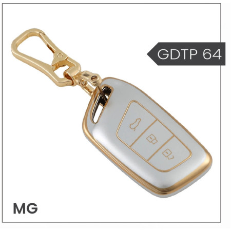 keycare Gold Dust TPU key cover And keychain for MG Hector smart key | GDTP 64 keycare Gold Dust TPU key cover And keychain for MG Hector smart key | GDTP 64