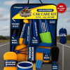 Bergmann Gladiator Microfibre Car Care Kit with Polishing Cloth, Glass Cloth, Drying Cloth, All-Purpose Cloth, Microfibre Sponge, Car Duster, Glass Wiper, Wheel Brush, AC Brush, Foldable Bucket, 10 pc