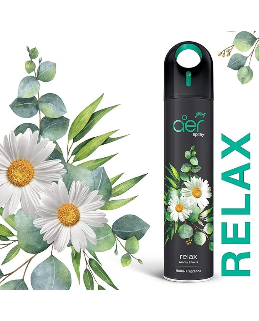 Godrej aer spray, Premium Air Freshener for Home And Office | Relax | Long Lasting Fragrance | 220 ml