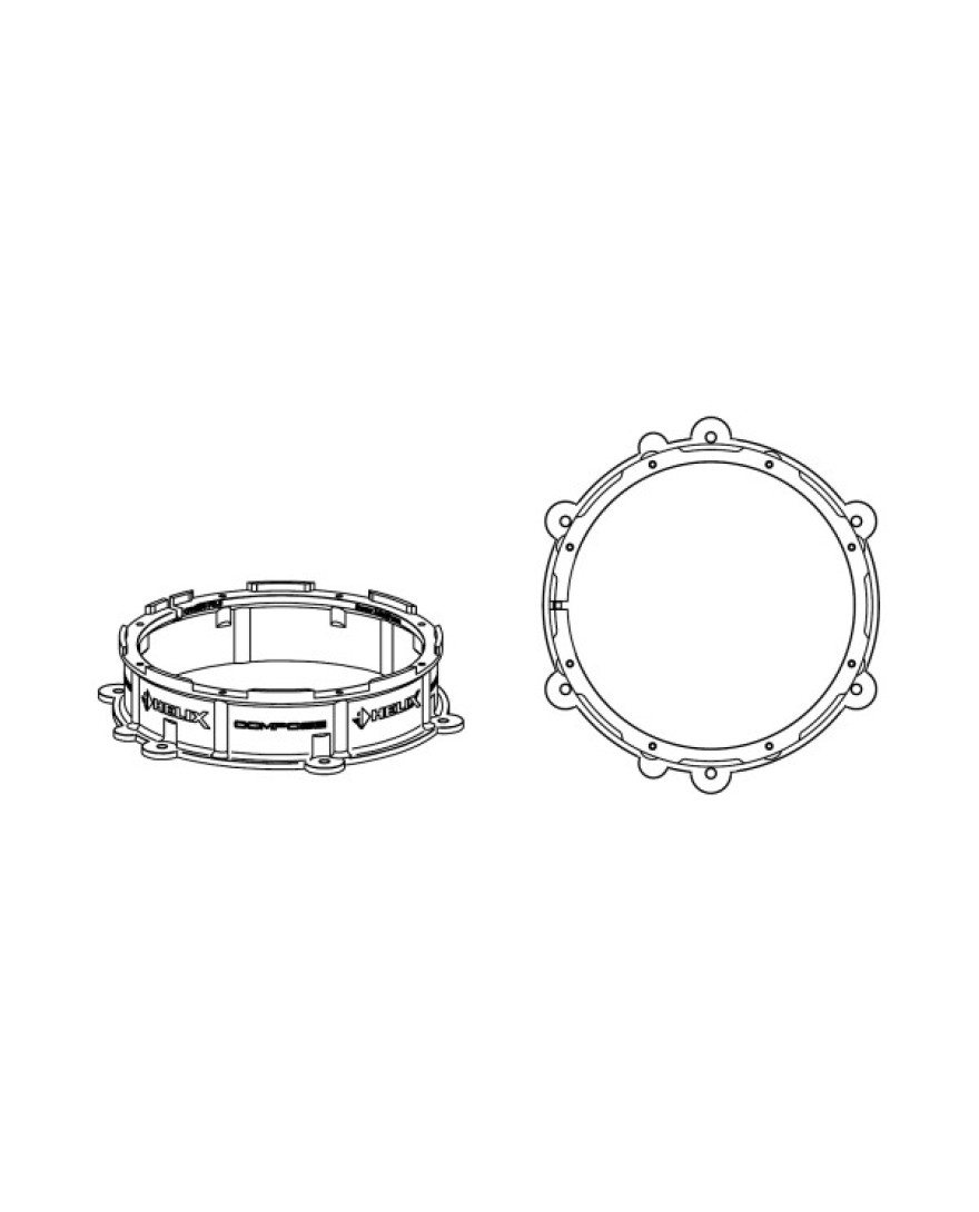 HELIX COMPOSE FLEXMOUNT CFMK200 POR.5 (FDM) | Vehicle-Specific Adapter Ring | Suitable for Porsche vehicles with factory installed woofer