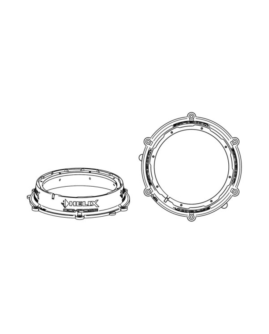HELIX COMPOSE FLEXMOUNT CFMK200 POR.6 (FDM) | Vehicle-Specific Adapter Ring | Suitable for Porsche vehicles with factory installed woofer