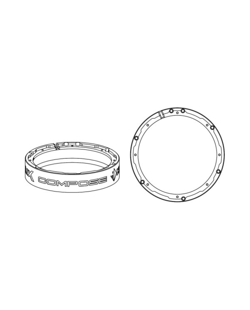 HELIX COMPOSE FLEXMOUNT CFMK200 VW.2 (FDM) | Vehicle-Specific Adapter Ring | Suitable for Volkswagen vehicles with factory installed woofer