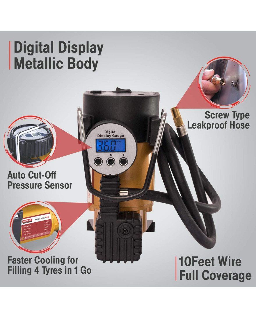 Blackcat Heavy Duty Tyre Inflator Digital Air Pump for Cars & SUVs Hercules Digi