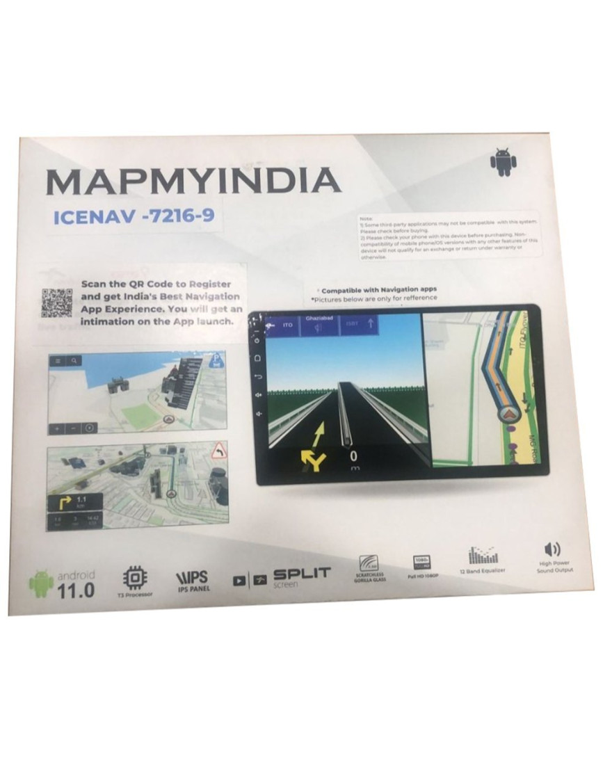 MapmyIndia ICENAV | 7216 9 Android Music System, For Car, Screen Size 9 inch