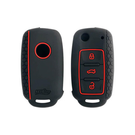 Keycare Silicon key cover fit for Polo, Vento, Jetta, Ameo 3b flip key | KC13 | Black Keycare Silicon key cover fit for Polo, Vento, Jetta, Ameo 3b flip key | KC13 | Black