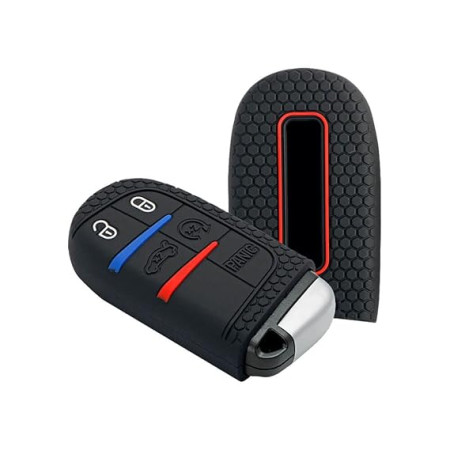 Keycare Silicon Key Cover KC28 for Jeep Compass, Trailhawk Smart Key | Push Button Start Models | Black Keycare Silicon Key Cover KC28 for Jeep Compass, Trailhawk Smart Key | Push Button Start Models | Black