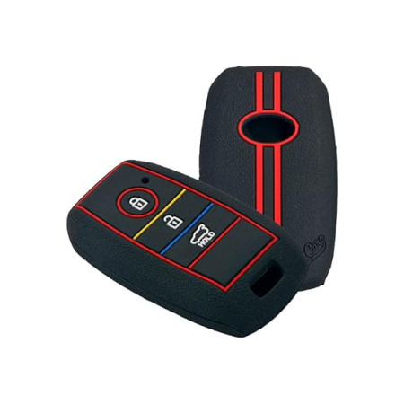 Keycare Silicon Key Cover KC31 Compatible for Seltos 3 Button Smart Key | Black Keycare Silicon Key Cover KC31 Compatible for Seltos 3 Button Smart Key | Black