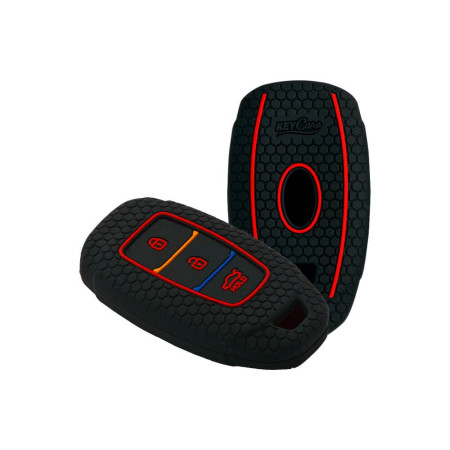 Keycare Silicon Key Cover KC41 Compatible for i20 2023, Kona, Verna 2018 Onwards Smart Key | Push Button Start Models | Black Keycare Silicon Key Cover KC41 Compatible for i20 2023, Kona, Verna 2018 Onwards Smart Key | Push Button Start Models | Black