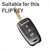 Keycare Silicon key cover KC43 compatible for Kona, Verna onwards flip key | non push button start models | Black