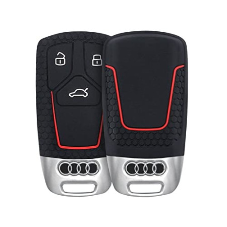 Keycare Silicon Car Key Cover KC47 Fit for Audi A8, QT, RS, TT | Black Keycare Silicon Car Key Cover KC47 Fit for Audi A8, QT, RS, TT | Black