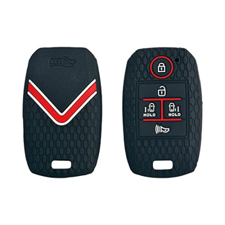 Keycare Silicon Car Key Cover KC51 Fit for Carnival 5 Button Smart Key | Black Keycare Silicon Car Key Cover KC51 Fit for Carnival 5 Button Smart Key | Black