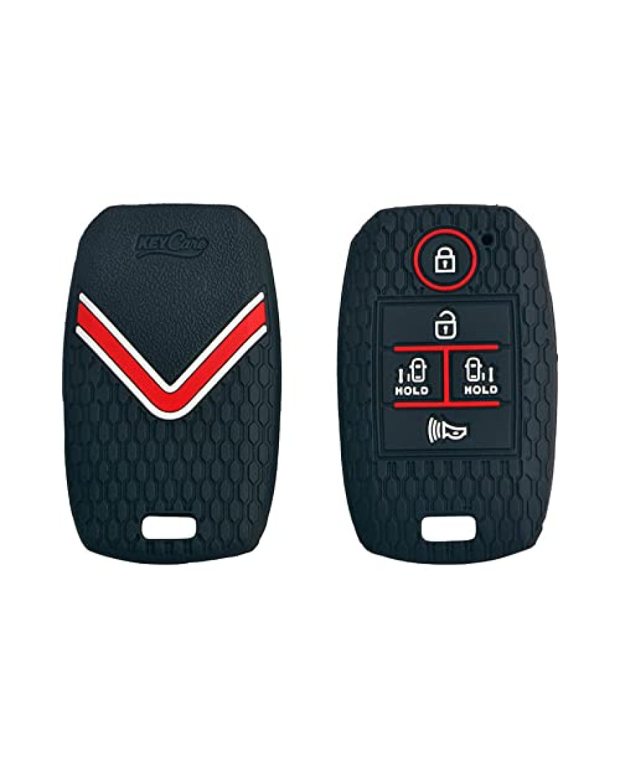 Keycare Silicon Car Key Cover KC51 Fit for Carnival 5 Button Smart Key | Black