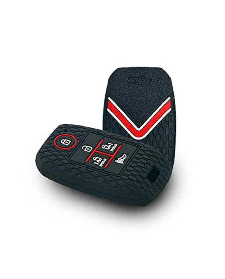 Keycare Silicon Car Key Cover KC51 Fit for Carnival 5 Button Smart Key | Black