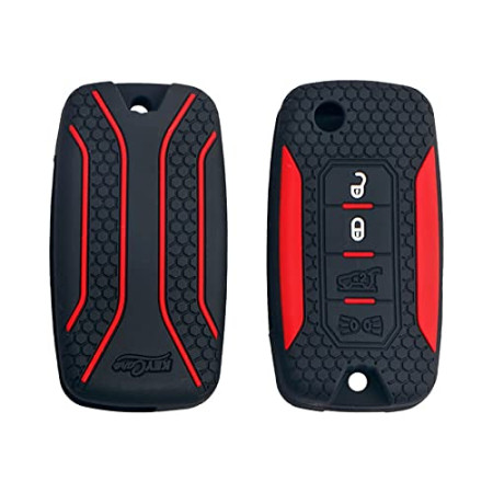 Keycare Silicon key cover KC56 fit for Jeep Compass, Compass Trailhawk, Wrangler | Black Keycare Silicon key cover KC56 fit for Jeep Compass, Compass Trailhawk, Wrangler | Black