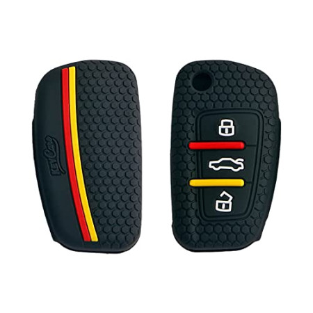 Keycare Silicon Car Key Cover KC57 Fit for Audi A6, Q3, Q5, Q7 Flip Key | Black Keycare Silicon Car Key Cover KC57 Fit for Audi A6, Q3, Q5, Q7 Flip Key | Black