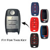 Keycare Silicon key cover KC61 fit for Sonet, Seltos 2020, Carens, Seltos X-line 4 button smart key | KC61 | Black