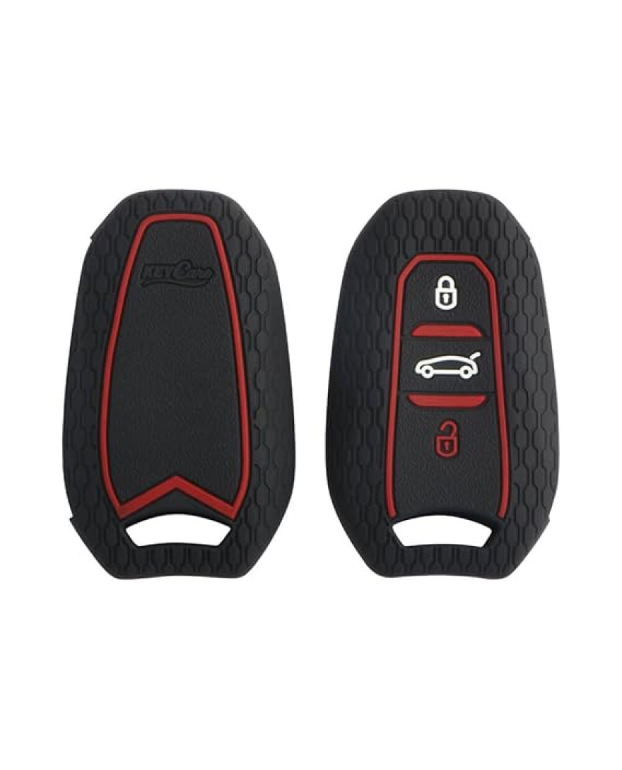 Keycare Silicon key cover fit for Citroen C5 Aircross 3 button smart key KC66 | Black