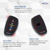 Keycare Silicon key cover for Alcazar and Creta 2021 4 button smart key KC67 | Black