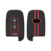 Keycare Silicon Key Cover KC76 Compatible for Hyundai i20, Verna, Elantra Old 3 Button Smart Key | Black
