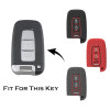 Keycare Silicon Key Cover KC76 Compatible for Hyundai i20, Verna, Elantra Old 3 Button Smart Key | Black
